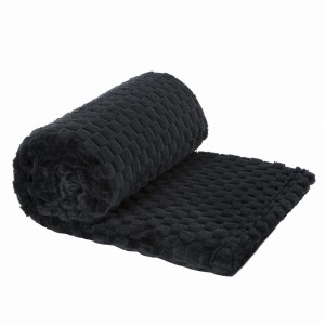 Koc Narzuta Pled 150x200 Design91 CINDY 6 czarny Eurofirany Tłoczony 3D