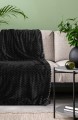 Koc Narzuta Pled 150x200 Design91 CINDY 6 czarny Eurofirany Tłoczony 3D