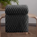 Koc Narzuta Pled 150x200 Design91 CINDY 6 czarny Eurofirany Tłoczony 3D
