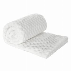 Koc Narzuta Pled 150x200 Design91 CINDY 6 biały Eurofirany Tłoczony 3D