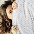 Koc Narzuta Pled 150x200 Design91 CINDY 6 biały Eurofirany Tłoczony 3D