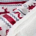 Świąteczny Koc 150x200 Skandynawski biały+czerwony Eurofirany Na Prezent Baranek