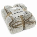 Koc Narzuta 170x210 Bukla KOALA beż+biały Sherpa Eurofirany Gruby 250gsm