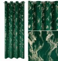 Zasłona Welwetowa 140x250 NAIRA zielony+złoty Eurofirany Z Nadrukiem Gotowa