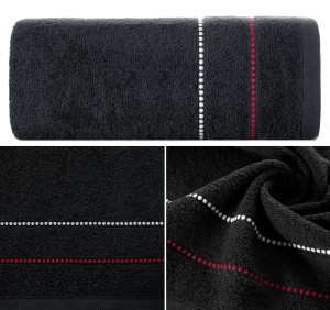 Ręcznik Frotte 50x90 Eurofirany SUZI czarny 500gsm Kąpielowy Chłonny  