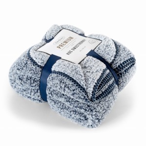 Koc Narzuta 150x200 Bukla KOALA granat+biały Sherpa Eurofirany Gruby 250gsm