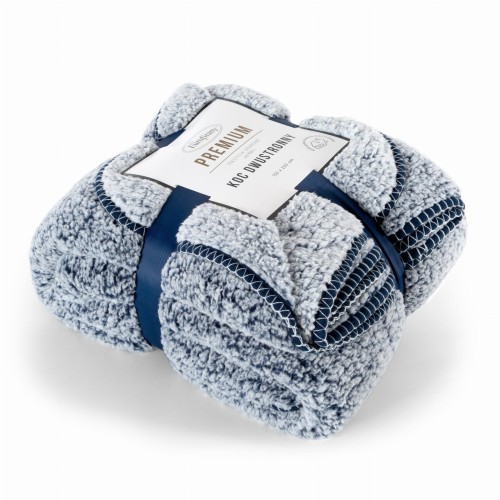 Koc Narzuta 170x210 Bukla KOALA granat+biały Sherpa Eurofirany Gruby 250gsm