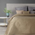 Narzuta Na Łóżko 220x240 Eurofirany DIMON beż Welwetowa Pikowana Kapa Koc