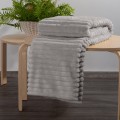 Koc Narzuta Flano 200x220 Eurofirany SOFT beż Na Prezent Pasy 300gsm