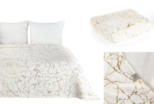 Koc Z Nadrukiem 150x200 Eurofirany GLAMO krem+złoty Na Prezent 