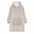 Kocobluza z Kapturem HOODIE Beżowa Na Prezent 2w1 Z Kapturem Ciepła Koc