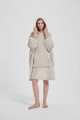 Kocobluza z Kapturem HOODIE Beżowa Na Prezent 2w1 Z Kapturem Ciepła Koc