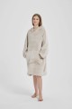Kocobluza z Kapturem HOODIE Beżowa Na Prezent 2w1 Z Kapturem Ciepła Koc