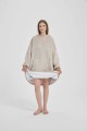 Kocobluza z Kapturem HOODIE Beżowa Na Prezent 2w1 Z Kapturem Ciepła Koc