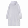 Kocobluza z Kapturem HOODIE Biała Na Prezent 2w1 Z Kapturem Ciepła Koc