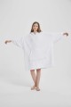 Kocobluza z Kapturem HOODIE Biała Na Prezent 2w1 Z Kapturem Ciepła Koc