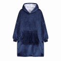 Kocobluza z Kapturem HOODIE Granatowa Na Prezent 2w1 Z Kapturem Ciepła Koc