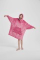Kocobluza z Kapturem HOODIE Pudrowa Na Prezent 2w1 Z Kapturem Ciepła Koc