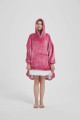 Kocobluza z Kapturem HOODIE Pudrowa Na Prezent 2w1 Z Kapturem Ciepła Koc