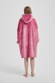 Kocobluza z Kapturem HOODIE Pudrowa Na Prezent 2w1 Z Kapturem Ciepła Koc