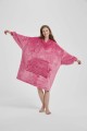 Kocobluza z Kapturem HOODIE Pudrowa Na Prezent 2w1 Z Kapturem Ciepła Koc
