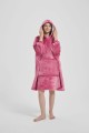 Kocobluza z Kapturem HOODIE Pudrowa Na Prezent 2w1 Z Kapturem Ciepła Koc