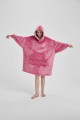 Kocobluza z Kapturem HOODIE Pudrowa Na Prezent 2w1 Z Kapturem Ciepła Koc