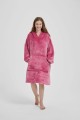 Kocobluza z Kapturem HOODIE Pudrowa Na Prezent 2w1 Z Kapturem Ciepła Koc