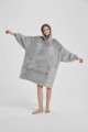 Kocobluza z Kapturem HOODIE Szara Na Prezent 2w1 Z Kapturem Ciepła Koc