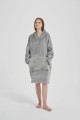 Kocobluza z Kapturem HOODIE Szara Na Prezent 2w1 Z Kapturem Ciepła Koc