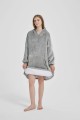 Kocobluza z Kapturem HOODIE Szara Na Prezent 2w1 Z Kapturem Ciepła Koc