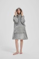 Kocobluza z Kapturem HOODIE Szara Na Prezent 2w1 Z Kapturem Ciepła Koc