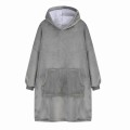 Kocobluza z Kapturem HOODIE Szara Na Prezent 2w1 Z Kapturem Ciepła Koc