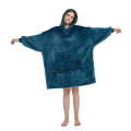 Kocobluza z Kapturem HOODIE Turkusowa Na Prezent 2w1 Z Kapturem Ciepła Koc
