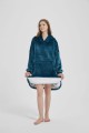 Kocobluza z Kapturem HOODIE Turkusowa Na Prezent 2w1 Z Kapturem Ciepła Koc
