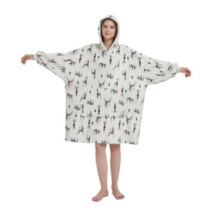 Kocobluza z Kapturem HOODIE XMAS DEER Na Prezent 2w1 Z Kapturem Ciepła Koc