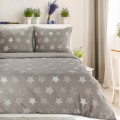 Pościel Z Mikrofibry 160x200 FLANO STAR beż+biały Eurofirany Ciepła Na Zimę