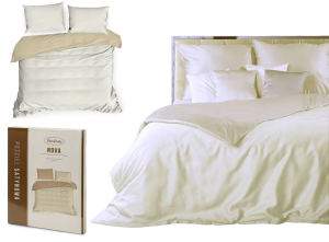 Eurofirany Pościel 200x220 Bawełna Satynowa Dwustronna NOVA krem+beż