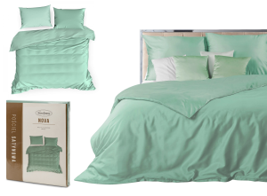Eurofirany Pościel 200x220 Bawełna Satynowa Gładka Jednokolorowa NOVA mięta