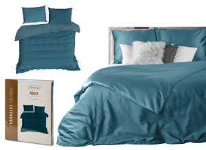 Eurofirany Pościel 200x220 Bawełna Satynowa Gładka Jednokolorowa NOVA turkus