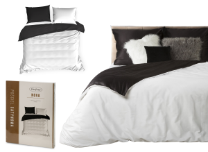 Eurofirany Pościel 160x200 Bawełna Satynowa Dwustronna NOVA biały+czarny