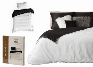 Eurofirany Pościel 140x200 Bawełna Satynowa Dwustronna NOVA biały+czarny