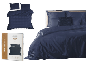 Eurofirany Pościel 160x200 Bawełna Satynowa Dwustronna NOVA c. granat