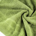 Ręcznik DAMLA 70x140 z Welurową Bordiurą Oliwkowy Kąpielowy Frotte Eurofirany