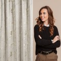 Zasłona Welwetowa 140x250 MOLLY beżowy+szampan Eurofirany Marmurek Gotowa