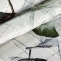 Narzuta Welwetowa Na Łóżko 170x210 ELLEN biały+oliwkowa Pikowana Eurofirany