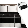 Koc Akrylowy 220x240 Eva Minge ELEGANTE biały+czarny Na Prezent Narzuta
