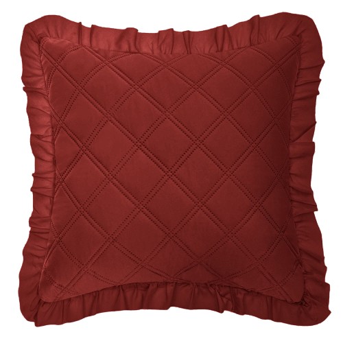 Poszewka do narzuty 45x45 z falbaną RUFFY bordowa Designerska Ozdobna
