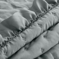 Narzuta Na Łóżko 170x210 LIBI 3 Z Falbaną srebrna Eurofirany Pikowana Kapa