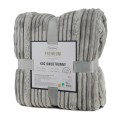 Koc Wytłaczany 200x220 Eurofirany NINA srebrny Na Prezent Flano 260 GSM